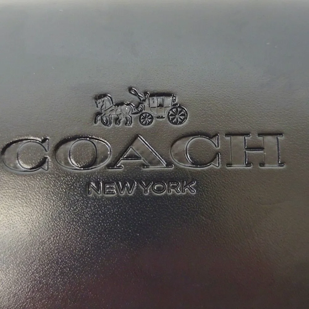 Coach New York Black Hard Eyeglasses Sunglasses Case Horse Carriage Logo